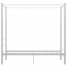 Estrutura de cama com dossel metal branco 90x200 cm 3