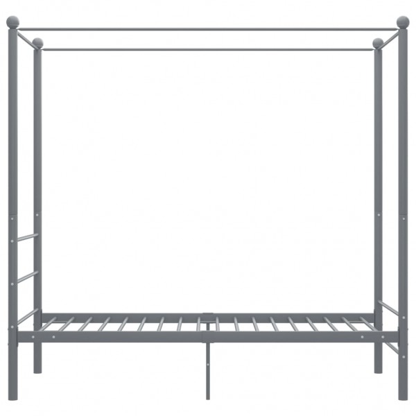 Estructura de cama con dosel metal gris 90x200 cm M 3