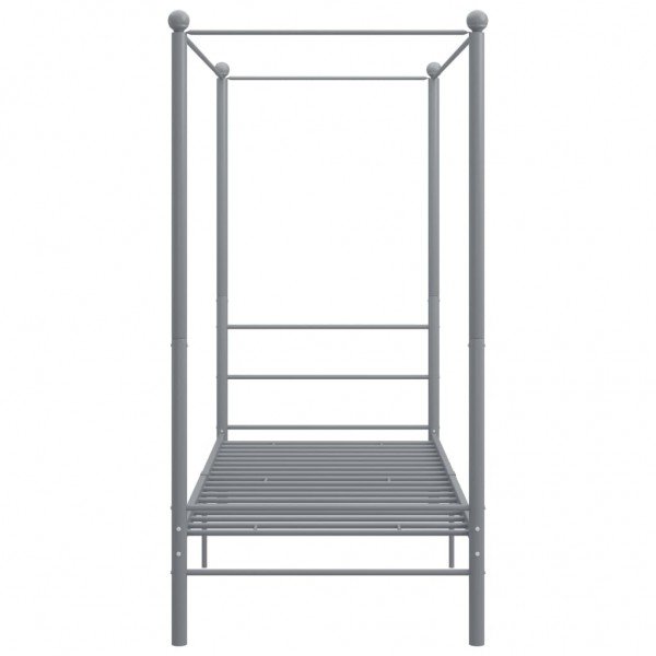 Estructura de cama con dosel metal gris 90x200 cm M 4