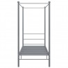 Estructura de cama con dosel metal gris 90x200 cm 4