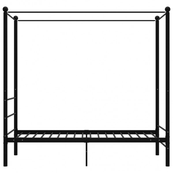 Estructura de cama con dosel metal negro 100x200 cm M 3