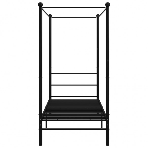 Estrutura de cama com dossel 100x200 cm metal preto M 4