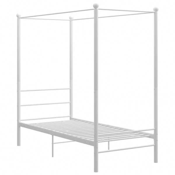 Estrutura de cama com dossel 100x200 cm metal branco M 2