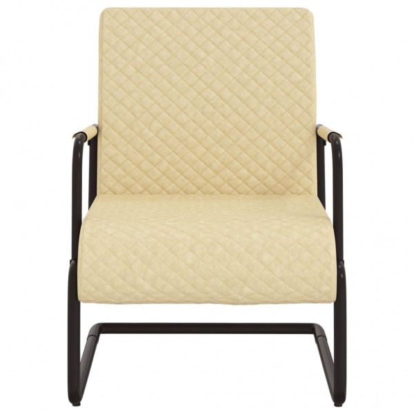 Silla voladiza cuero sintético crema M 4