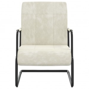 Silla voladiza de terciopelo blanco crema H