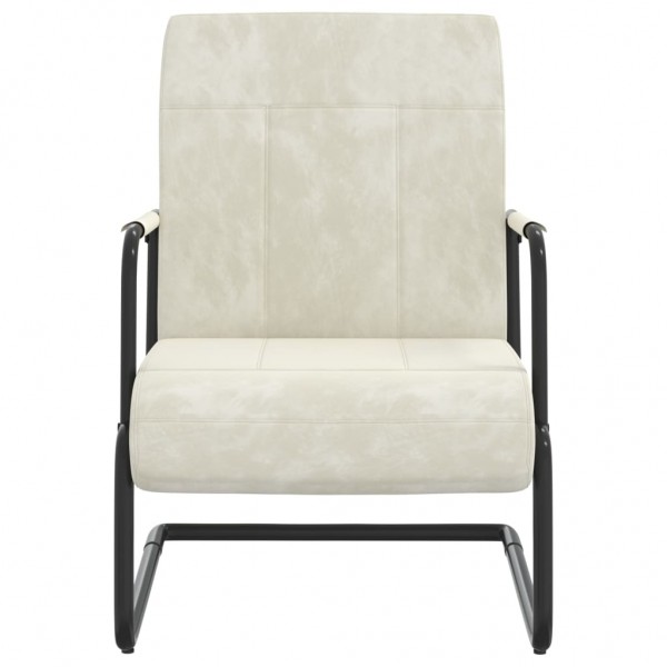 Cadeira cantilever veludo branco nata M 2