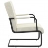 Silla voladiza de terciopelo blanco crema 3
