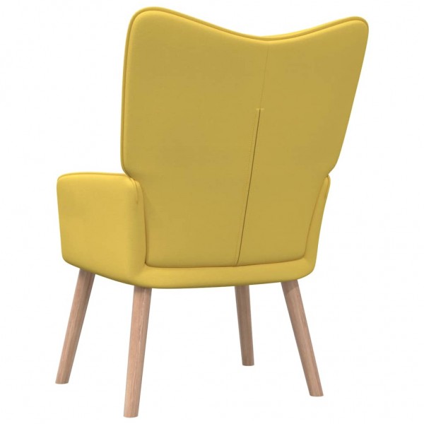 Sillón de relax de tela amarillo mostaza M 4