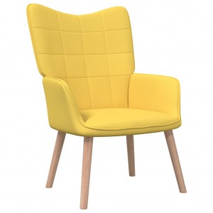 Silla de relajación con reposapiés tela amarillo mostaza H