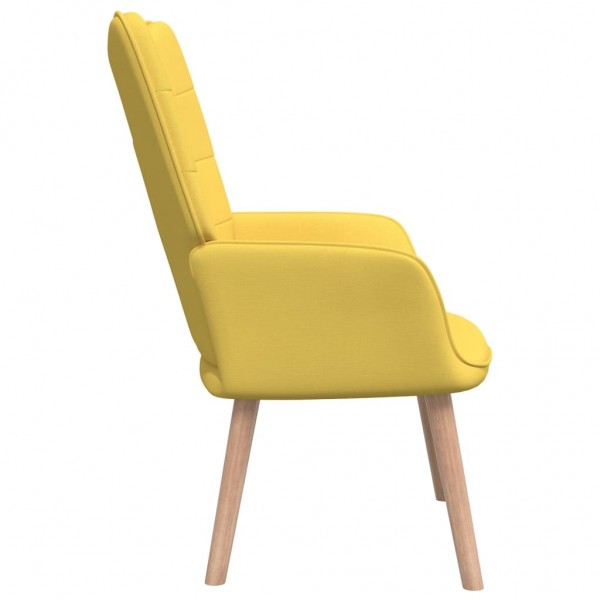 Silla de relajación con reposapiés tela amarillo mostaza M 4