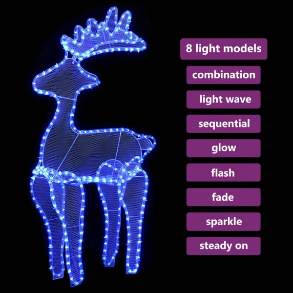 Reno decorativo navideño con malla 306 LED 60x24x89 cm M 4