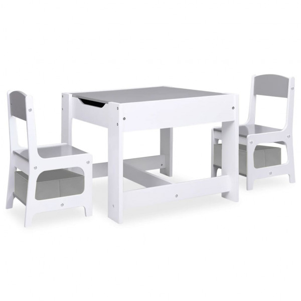 Mesa infantil con 2 sillas MDF blanco D