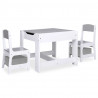 Mesa infantil com duas cadeiras MDF branco 1
