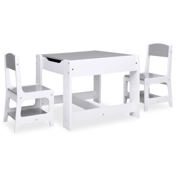 Mesa infantil com duas cadeiras MDF branco M 3