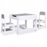 Mesa infantil com duas cadeiras MDF branco 3