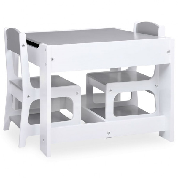 Mesa infantil con 2 sillas MDF blanco M 4