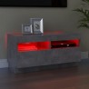 Mueble de TV con luces LED gris hormigón 80x35x40 cm 3