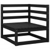 3 pcs conjunto lounge de jardim pinho maciço preto 2
