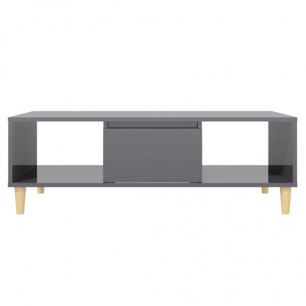 Mesa de centro madera contrachapada gris brillo 103.5x60x35 cm M 5