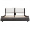 Estructura de cama con LED cuero PE gris y blanca 120x190 cm 4