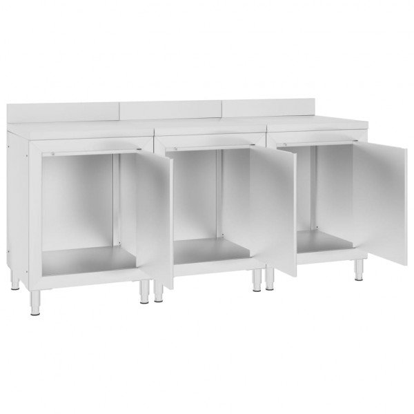 Mesa de trabajo comercial mueble acero inoxidable 180x60x96 cm M 2