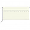 Toldo manual retráctil persiana LED crema 3.5x2.5m 3