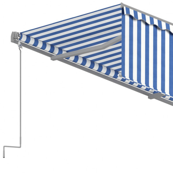 Toldo retráctil automático con persiana 4.5x3 m azul y blanco M 5