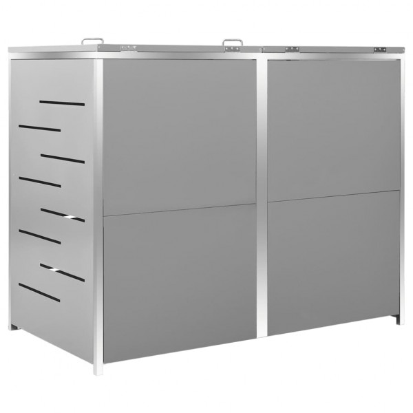 Cobertizo contenedor basura doble acero inox 138x77.5x115.5 cm M 4