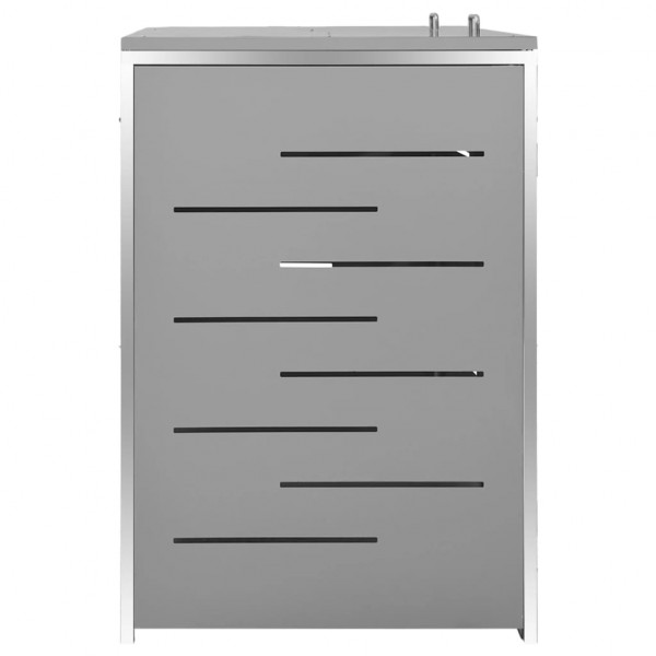 Abrigo duplo para caixote do lixo 138x77.5x112.5 cm aço inox M 5