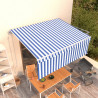 Toldo retrátil automático com estore 4x3 m azul e branco 1