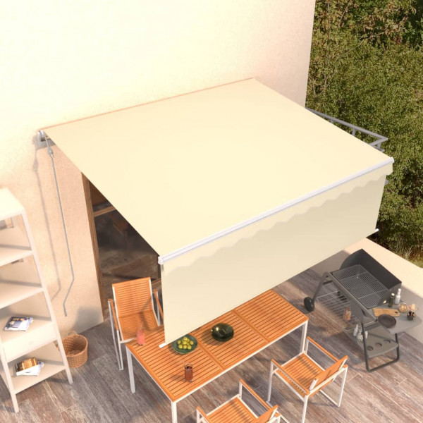 Toldo automático retráctil con persiana color crema 4x3 m D