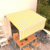 Toldo automático retráctil con persiana amarillo blanco 4x3 m 1
