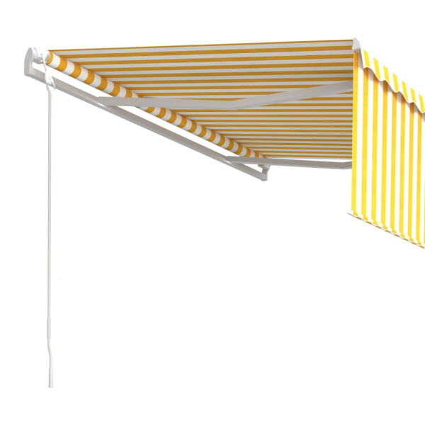 Toldo automático retráctil con persiana amarillo blanco 4x3 m M 3
