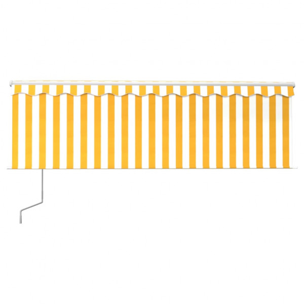 Toldo retrátil automático com estore 4x3 m amarelo e branco M 4