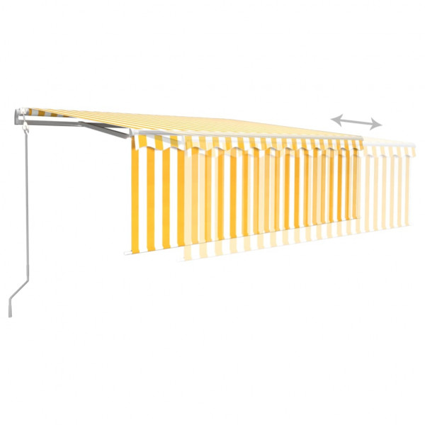 Toldo automático retráctil con persiana amarillo blanco 4x3 m M 5