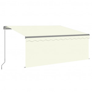 Toldo manual retráctil con persiana y LED crema 3x2.5m H
