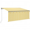 Toldo automático retráctil con persiana amarillo blanco 3x2.5m 2
