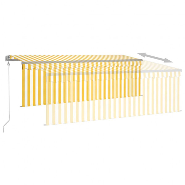 Toldo retrátil automático com estore 4x3 m amarelo e branco M 4