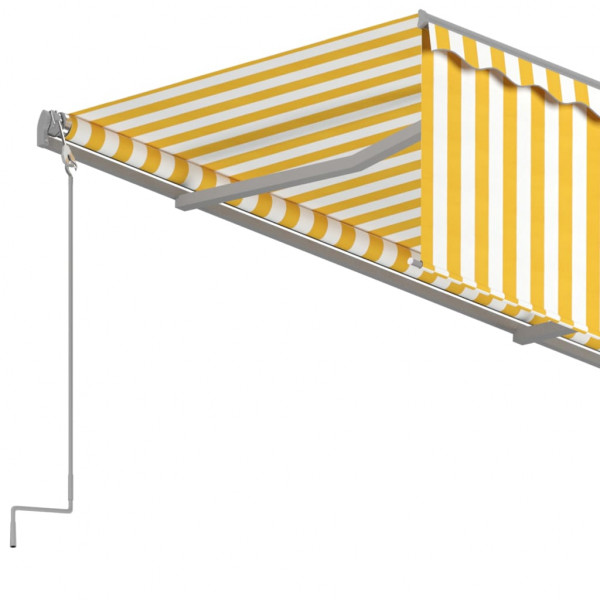 Toldo automático retráctil con persiana amarillo blanco 4x3 m M 5