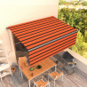 Toldo retrátil automático com estore 4x3 m laranja e castanho 1