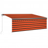 Toldo automático retráctil con persiana 4x3 m naranja y marrón 2