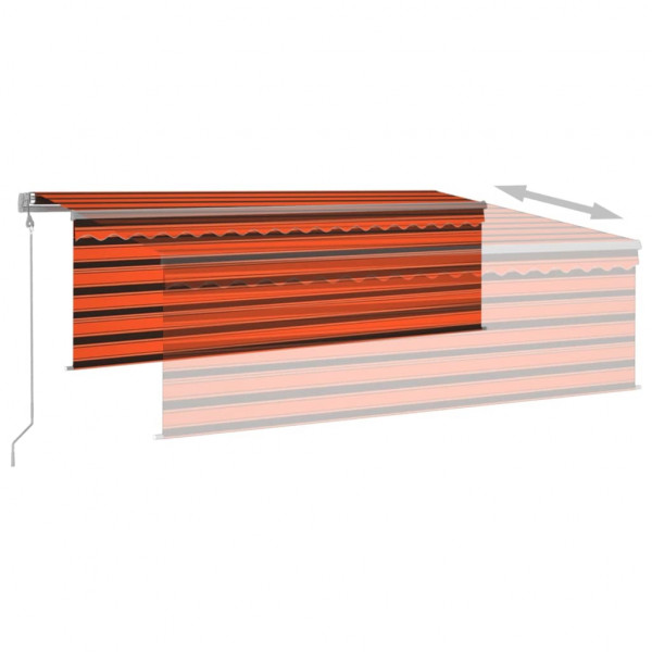 Toldo automático retráctil con persiana 4x3 m naranja y marrón M 4