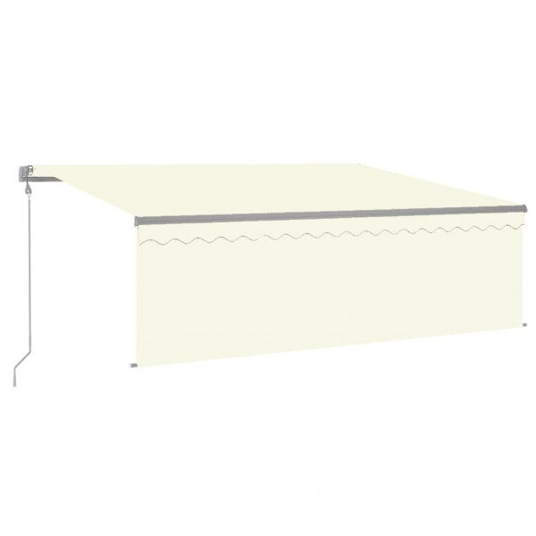 Toldo automático c/ estore/LED/sensor de vento 4x3 m cor creme M 2
