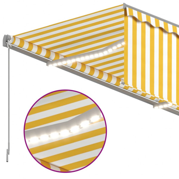 Toldo automático persiana LED sensor de viento amarillo 4x3m M 5
