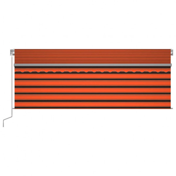 Toldo autom. c/estore/LED/sensor de vento 4x3m laranja/castanho M 3