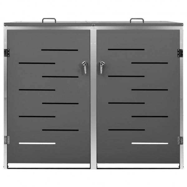 Cobertizo contenedor basura doble acero inox 138x77.5x115.5 cm M 3