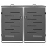 Abrigo duplo para caixote do lixo 138x77.5x112.5 cm aço inox 3