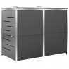 Abrigo duplo para caixote do lixo 138x77.5x112.5 cm aço inox 4