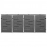 Cobertizo contenedor cuádruple acero inox 276.5x77.5x115.5 cm 5