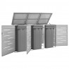 Cobertizo contenedor de basura triple acero inox 207x77.5x115cm 1